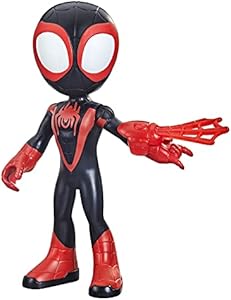 Spidey and His Amazing Friends Supersized Miles Morales: Spider-Man 9-inch Action Figure, Marvel Preschool Super Hero Toy, Kids Ages 3 and Up Spidey and His Amazing Friends