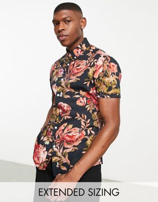 Мужская Рубашка в Слим-Фите с Цветочным Принтом ASOS DESIGN ASOS DESIGN