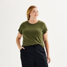 Plus Size Women's Sonoma Goods For Life® Short-Sleeve Crew Teee SONOMA