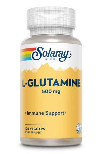 L-глютамин Solaray -- 500 мг -- 100 вегетарианских капсул Solaray