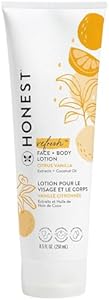 The Honest Company Hydrating Face + Body Lotion | Fast Absorbing, Naturally Derived, Hypoallergenic | Citrus Vanilla Refresh, 8.5 fl oz The Honest Company