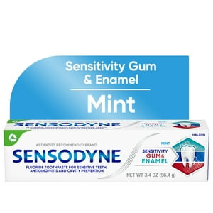 Sensodyne Enamel Fluoride & Gum Sensitive Toothpaste, Mint Flavor, 3.4 Oz Sensodyne