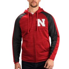Men's G-III Sports by Carl Banks Scarlet Nebraska Huskers Neutral Zone Raglan Full-Zip Track Jacket Hoodie In The Style