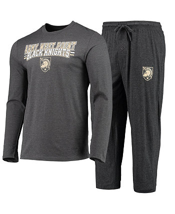Мужской черный, темно-серый, рваный армейский черный комплект из футболки и брюк с длинными рукавами Knights Meter Concepts Sport