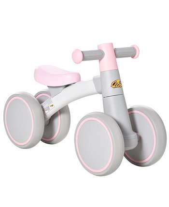 Беговел для малышей 1-3 лет, без педалей, легкая конструкция, розовый Qaba