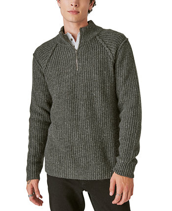 Мужской твидовый свитер с воротником-стойкой и полумолнией на молнии Lucky Brand