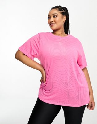 Розовая тренировочная футболка Reebok Plus с рисунком бернус Reebok