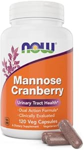 NOW Foods Supplements, Mannose Cranberry, Dual Action Formula*, Clinically Evaluated, Urinary Tract Health*, 90 Veg Capsules (Вегетарианские капсулы) NOW Foods