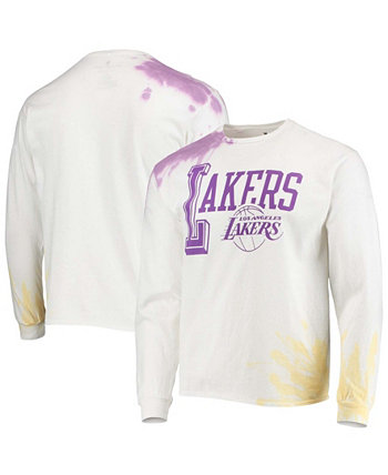 Белая мужская футболка с длинным рукавом Los Angeles Lakers с принтом тай-дай Junk Food