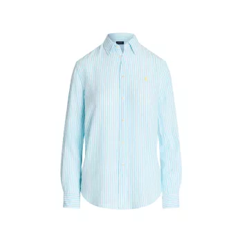 Striped Linen Oversized Shirt Polo Ralph Lauren