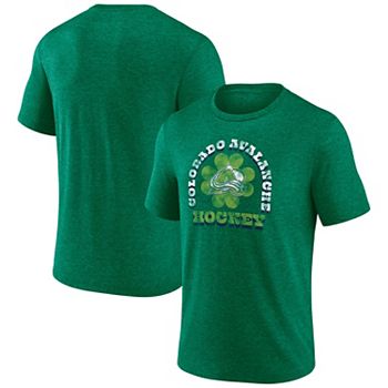 Men's Fanatics Heather Green Colorado Avalanche St. Patrick's Day Celtic Arch Tri-Blend T-Shirt Fanatics