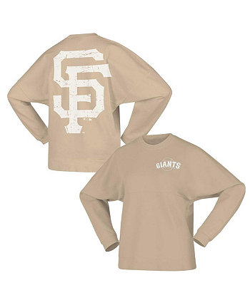Женский флисовый пуловер с логотипом San Francisco Giants светло-коричневого цвета Spirit Jersey