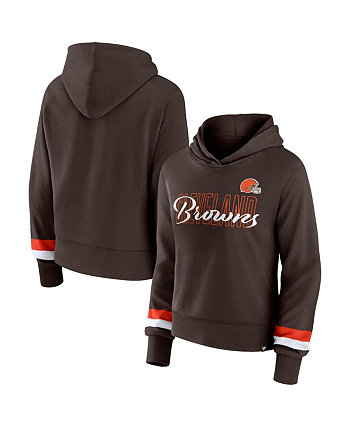 Женский коричневый пуловер с капюшоном Cleveland Browns Fanatics