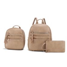 MKF Collection Roxane Backpack with Mini Backpack & Wristlet Pouch by Mia K-3PCS MKF Collection