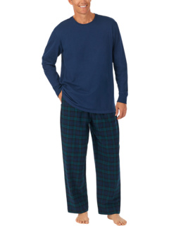 Вязаный топ с фланелевыми штанами, пижамный комплект Lanz of Salzburg