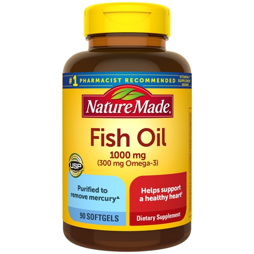 Рыбий жир -- 1000 мг -- 90 жидких мягких капсул Nature Made