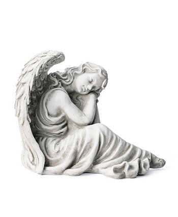 15-дюймовая статуя сада спящего ангела из оксида магния Glitzhome