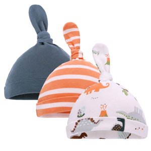 Developed Baby Hats 0-8 Months/Newborn Hats Cotton Baby Cap - Unisex Newborn Hats, 3 Pack VATENIC