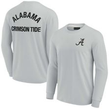 Супермягкая футболка унисекс Fanatics Signature серого цвета Alabama Crimson Tide с длинными рукавами Unbranded