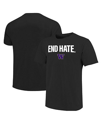 Мужская черная футболка Washington Huskies End Hate Image One