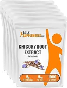 BulkSupplements.com Chicory Extract Powder - Chicory Root Supplement, Chicory Root Powder - Fiber Supplement, Gluten Free, 5g per Serving, 1kg (2.2 lbs) (Pack of 1) BulkSupplements