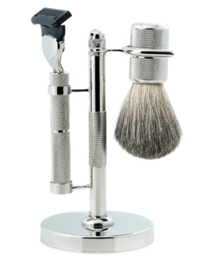 Бритва Fusion из 3 предметов, помазок для бритья Badger Hair &amp; Набор подставок Bey-Berk