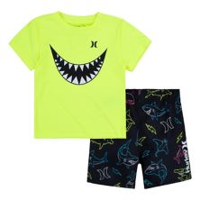 Toddler Boys Hurley Shark Bait UPF 50+ H2O-Dri Swim Top & Shorts Set Hurley