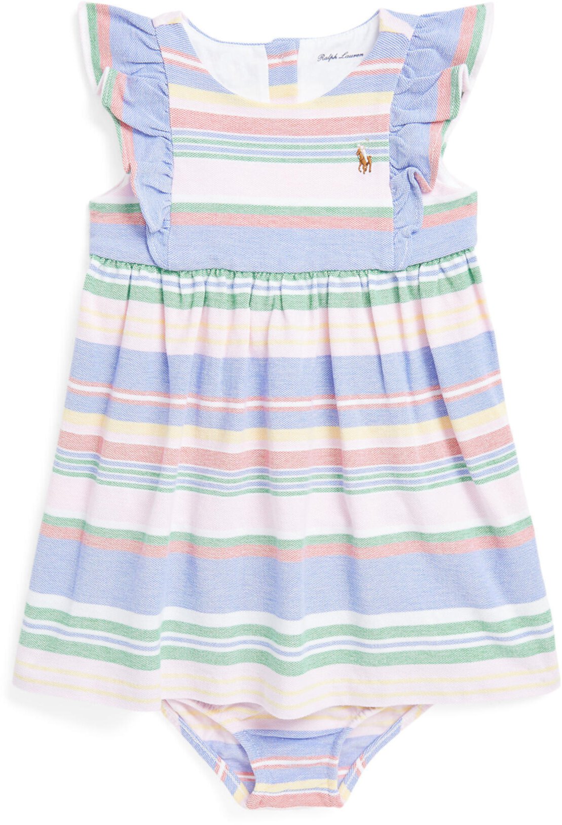 Полосатое хлопковое сетчатое платье и шаровары (для младенцев) Ralph Lauren