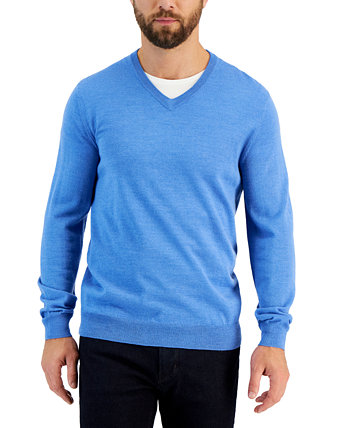 Мужской свитер из смесовой шерсти мериноса с V-образным вырезом, созданный для Macy's Club Room