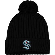Мужская черная вязаная шапка с манжетами и логотипом с логотипом Fanatics Seattle Kraken Primary Fanatics