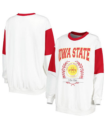 Белый женский пуловер-свитшот Iowa State Cyclones It's A Vibe Dolman Gameday Couture