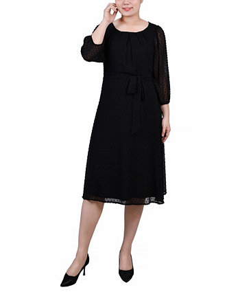 Женское платье в горошек с застежкой на рукав 3/4 NY Collection