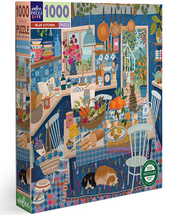 Набор квадратных пазлов для взрослых Piece And Love Blue Kitchen, 1000 деталей, для детей от 14 лет и старше EeBoo
