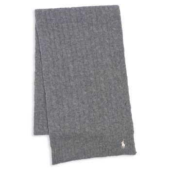 Шерсть & усилитель; Кашемировый классический плетеный шарф Polo Ralph Lauren