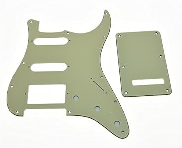 KAISH 11 Hole ST/Strat Style HSS Pickguard with ST Back Plate Tremolo Trem Cover for USA/Mexico Stratocaster/Strat Abalone Pearl KAISH