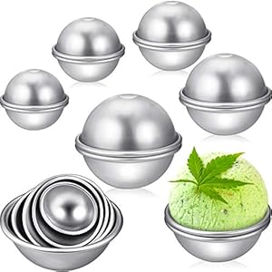 10 Pieces Metal Bath Bomb Molds 4 cm 5 cm 6 cm 7 cm 8 cm 5 Sizes DIY Bath Bomb Molds Crafting for DIY Making Supplies(Aluminum) Patelai