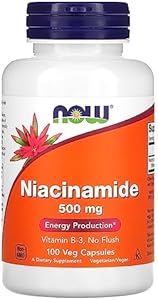 Now Foods Niacinamide 500mg, Vitamin B-3 Capsules (Капсулы), 100-Count NOW Foods