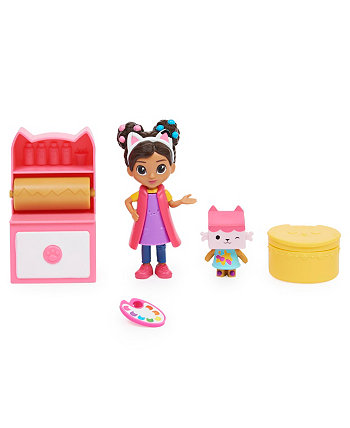 Кукольный домик DreamWorks Gabby, набор для художественной студии с 2 игрушечными фигурками, 2 аксессуарами, доставкой и предметами мебели Gabby's Dollhouse