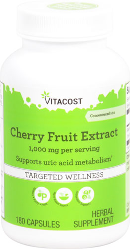Экстракт плодов вишни Vitacost -- 1000 мг на порцию -- 180 капсул Vitacost