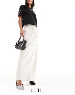 Эксклюзивная атласная юбка макси кремового цвета с кулиской на талии 4th & Reckless Petite 4TH & RECKLESS