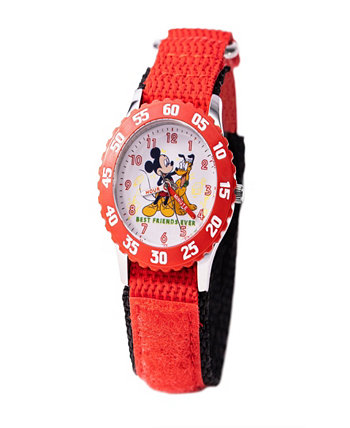 Часы Disney Mickey Mouse для мальчика с красным нейлоновым ремешком, 32 мм Ewatchfactory