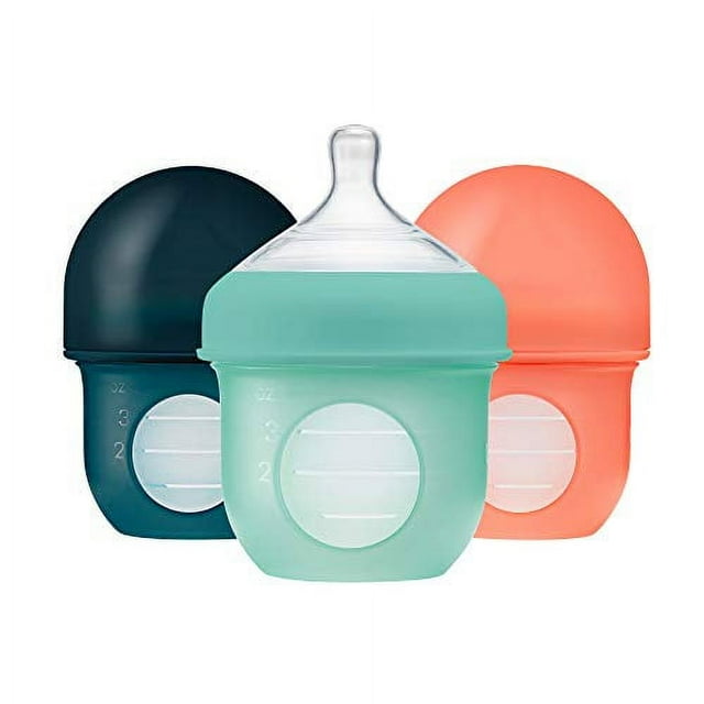 Boon NURSH Reusable Silicone Pouch Bottles, 4 Ounce (Pack of 3) Boon