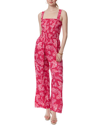 Women's Floral-Print Hailey Smocked-Bodice Jumpsuit Jessica Simpson