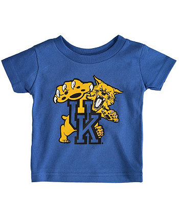 Футболка с большим логотипом Royal Kentucky Wildcats для мальчиков и девочек для младенцев Two Feet Ahead