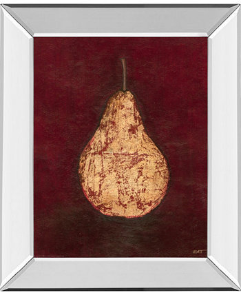 Золотая груша от Нормана Уайатта-младшего. Настенное искусство в зеркальной раме с принтом, 22 "x 26" Classy Art
