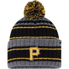 Men's '47 Gray/Black Pittsburgh Pirates Rexford Cuffed Knit Hat with Pom Unbranded