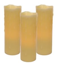 LED Dripping Wax Pillar Candles with Remote (Set of 3) Slickblue