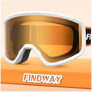 findway OTG Ski Goggles, snow/Snowboard Goggles for Men, Women Youth [Upgraded] Fit for All Helmet - Anti fog & glare & UV Findway