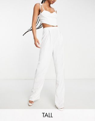 Jaded Rose Tall high waist wide leg pants in white - part of a set Jaded Rose Tall