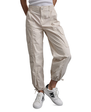 Женские брюки-карго прямого кроя с высокой талией и регулируемыми манжетами DKNY